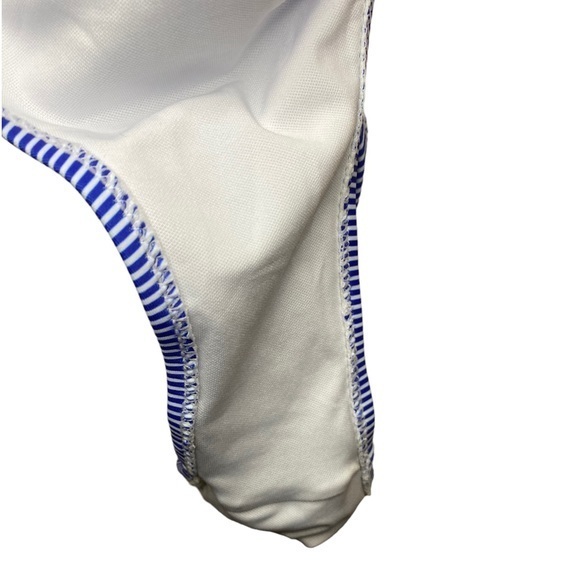 CupShe Blue Striped Swimsuit with cinch bust and‎ open back! Size Small - Picture 8 of 9